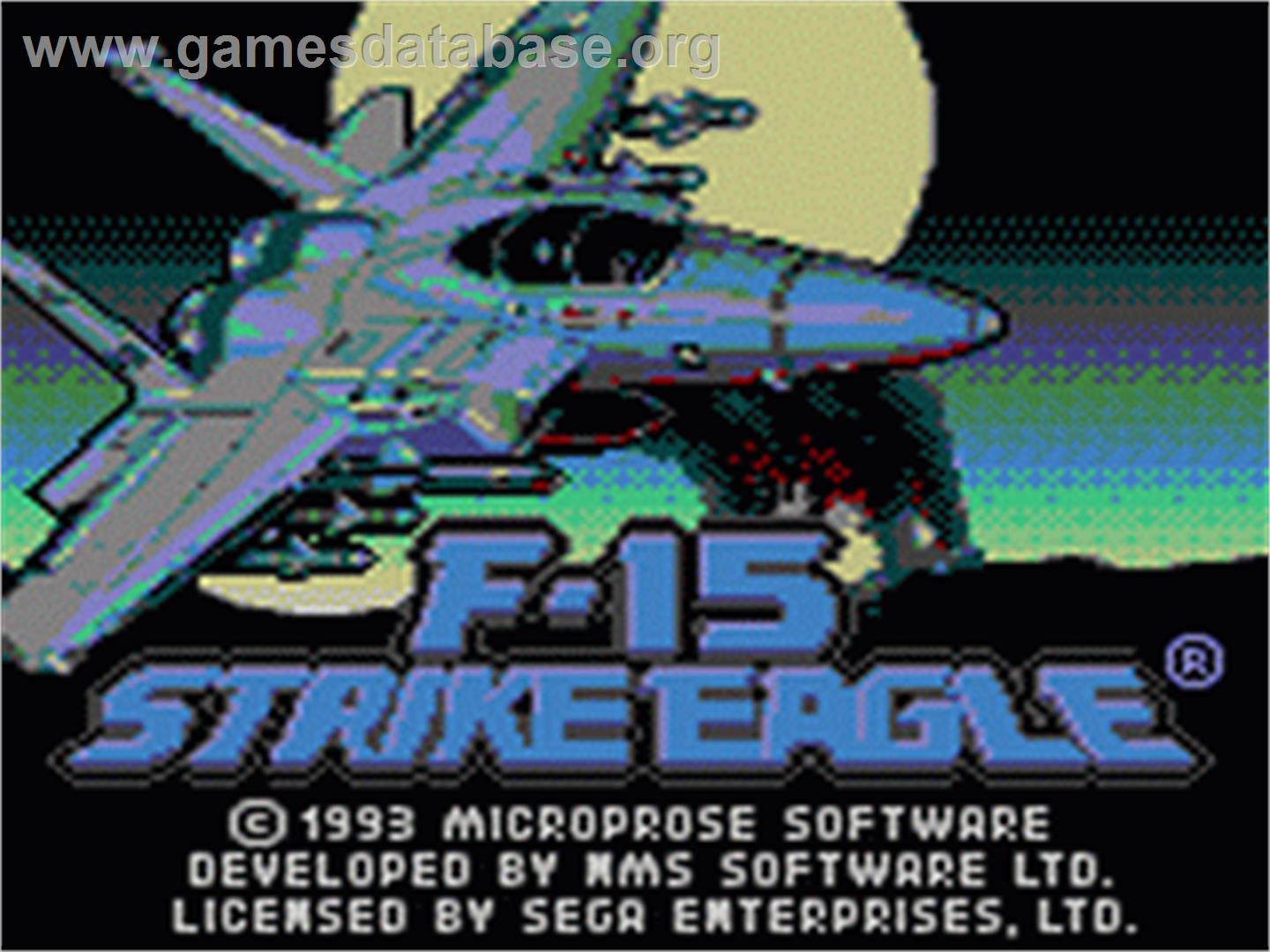 F-15 Strike Eagle - Sega Game Gear - Artwork - Title Screen