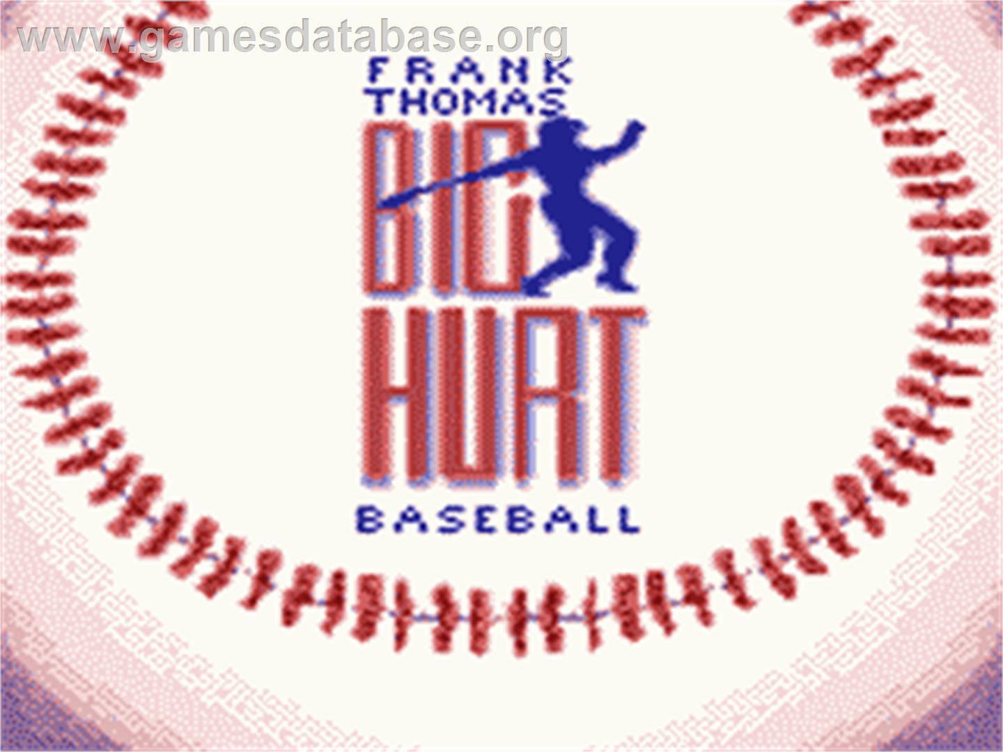 Frank Thomas Big Hurt Baseball - Sega Game Gear - Artwork - Title Screen