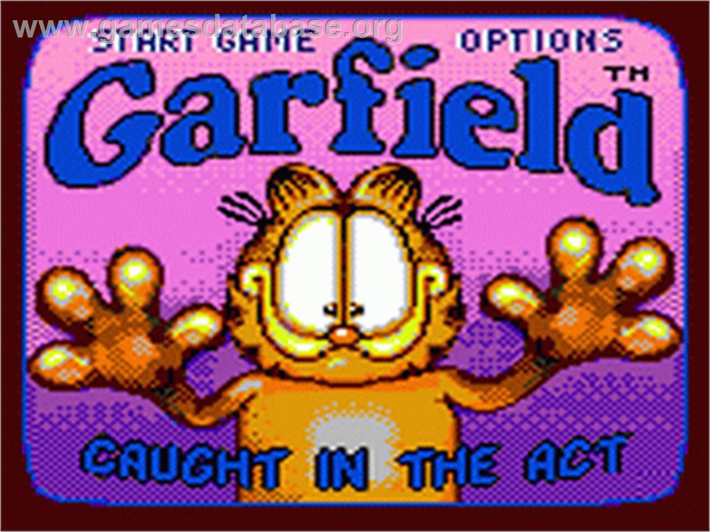 Garfield: Caught in the Act - Sega Game Gear - Artwork - Title Screen