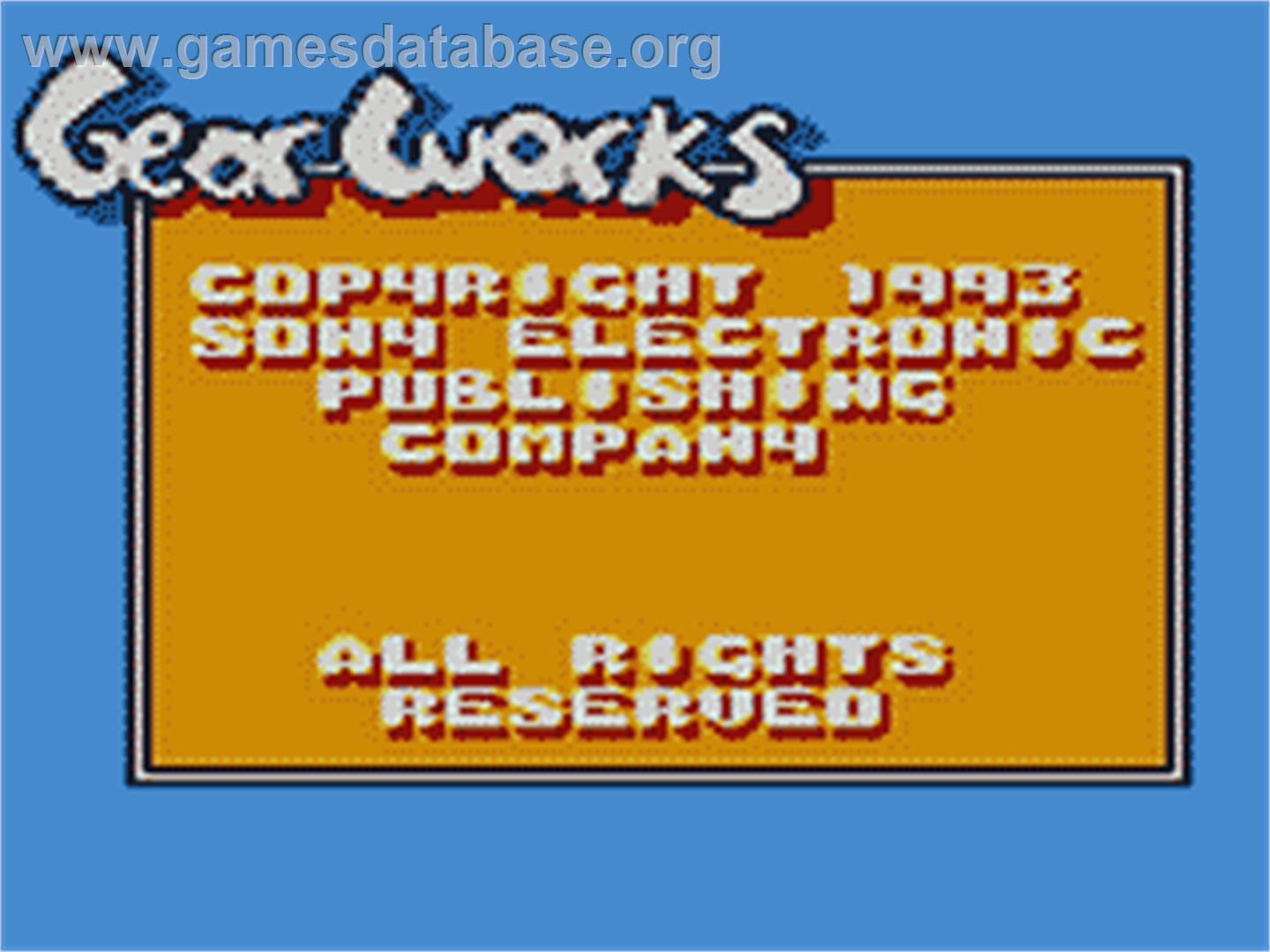 Gear Works - Sega Game Gear - Artwork - Title Screen