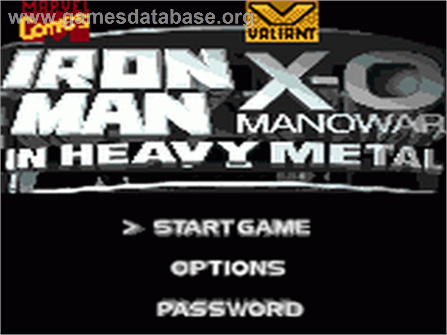 Iron Man / X-O Manowar in Heavy Metal - Sega Game Gear - Artwork - Title Screen