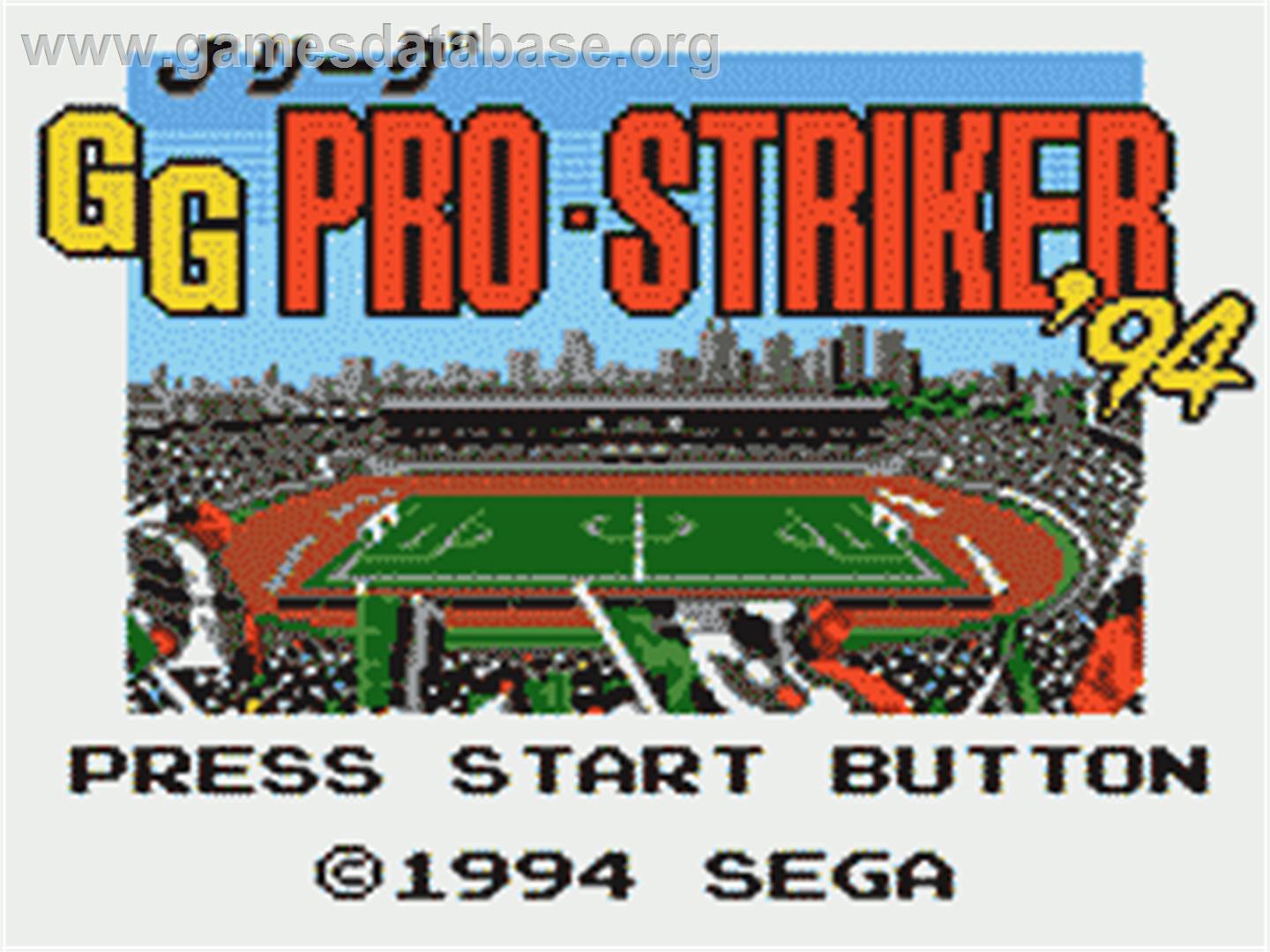 J-League GG Pro Striker '94 - Sega Game Gear - Artwork - Title Screen