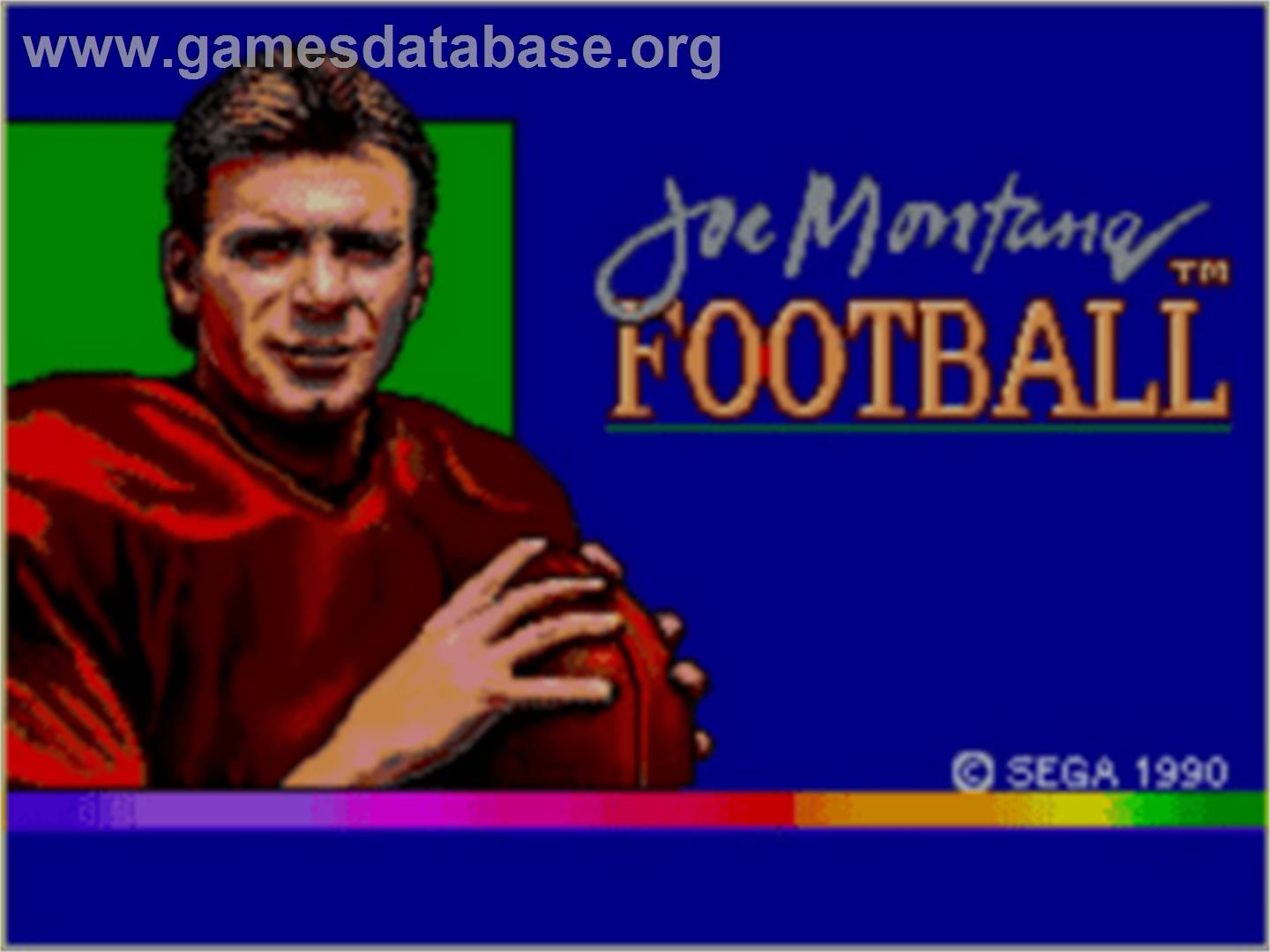Joe Montana's Football - Sega Game Gear - Artwork - Title Screen
