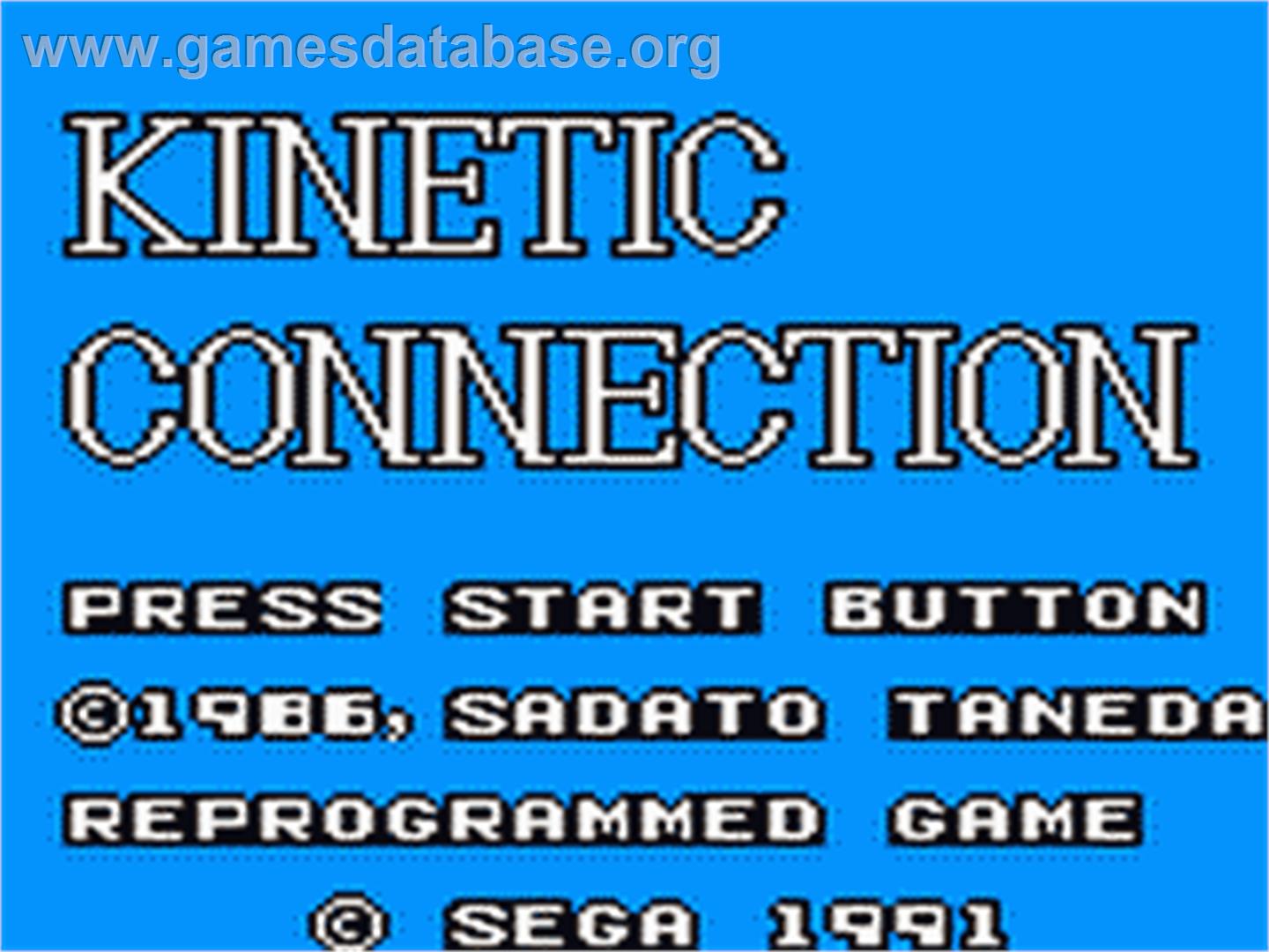 Kinetic Connection - Sega Game Gear - Artwork - Title Screen