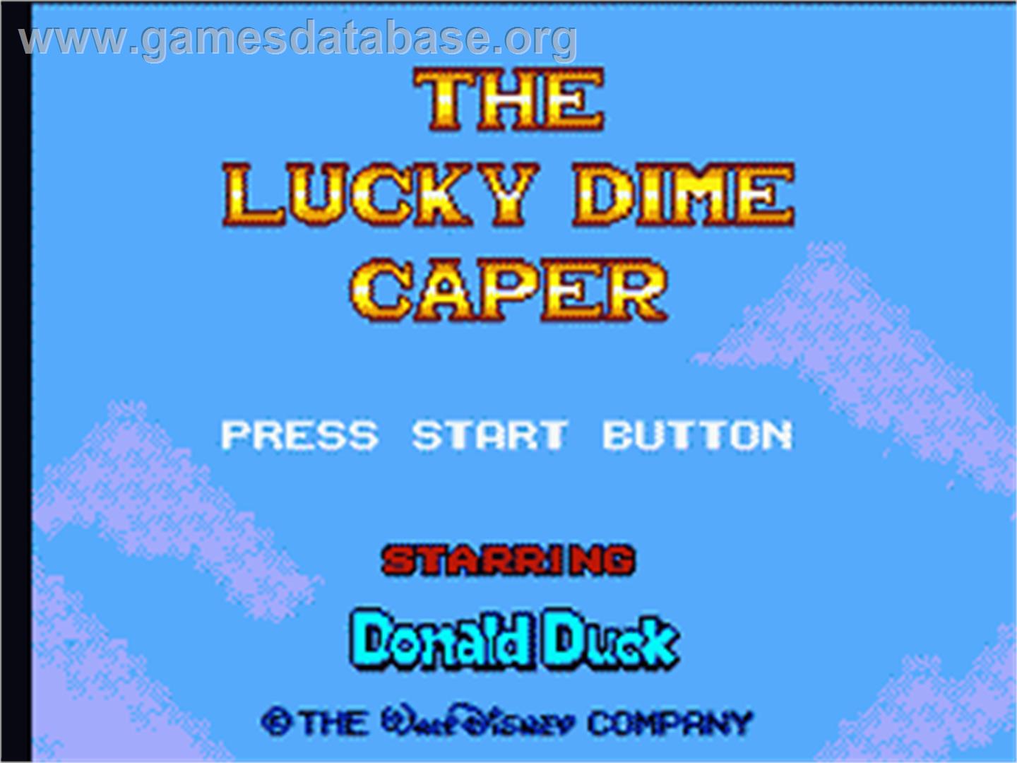 Lucky Dime Caper starring Donald Duck - Sega Game Gear - Artwork - Title Screen