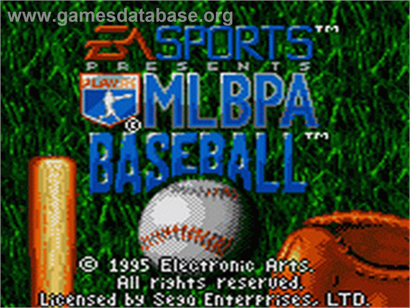 MLBPA Baseball - Sega Game Gear - Artwork - Title Screen