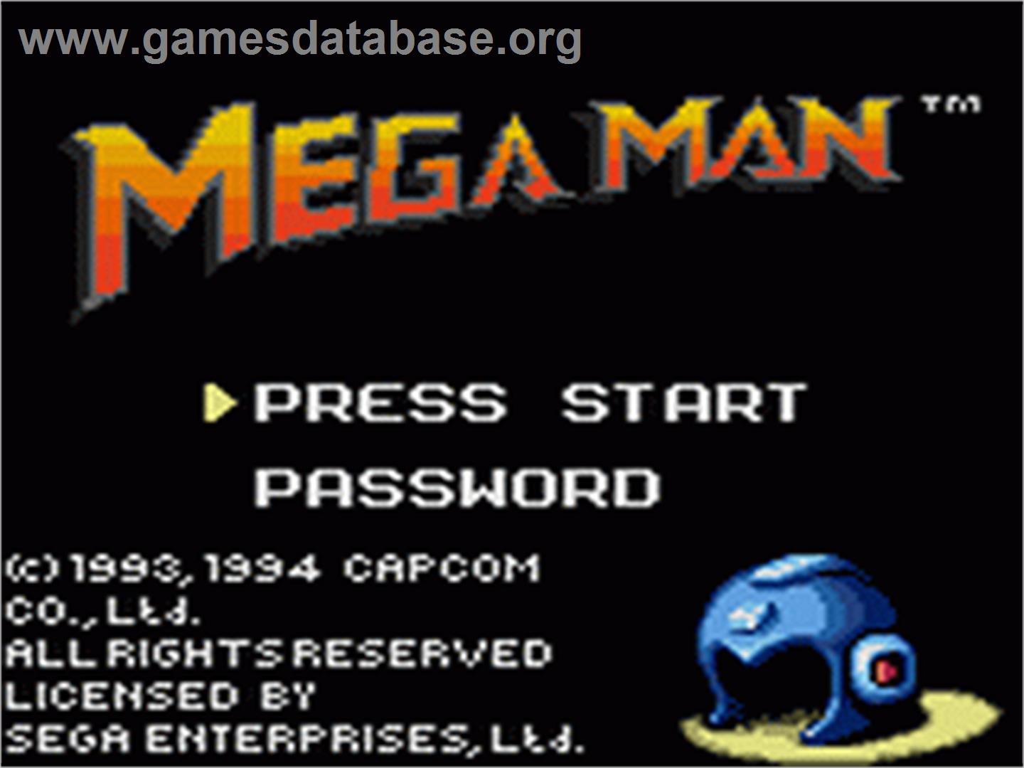 Mega Man - Sega Game Gear - Artwork - Title Screen