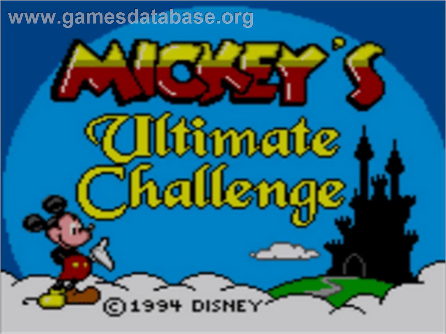 Mickey's Ultimate Challenge - Sega Game Gear - Artwork - Title Screen