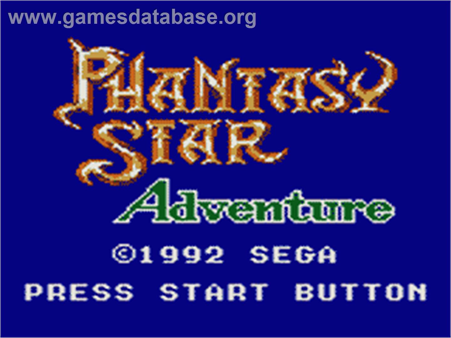 Phantasy Star Adventure - Sega Game Gear - Artwork - Title Screen