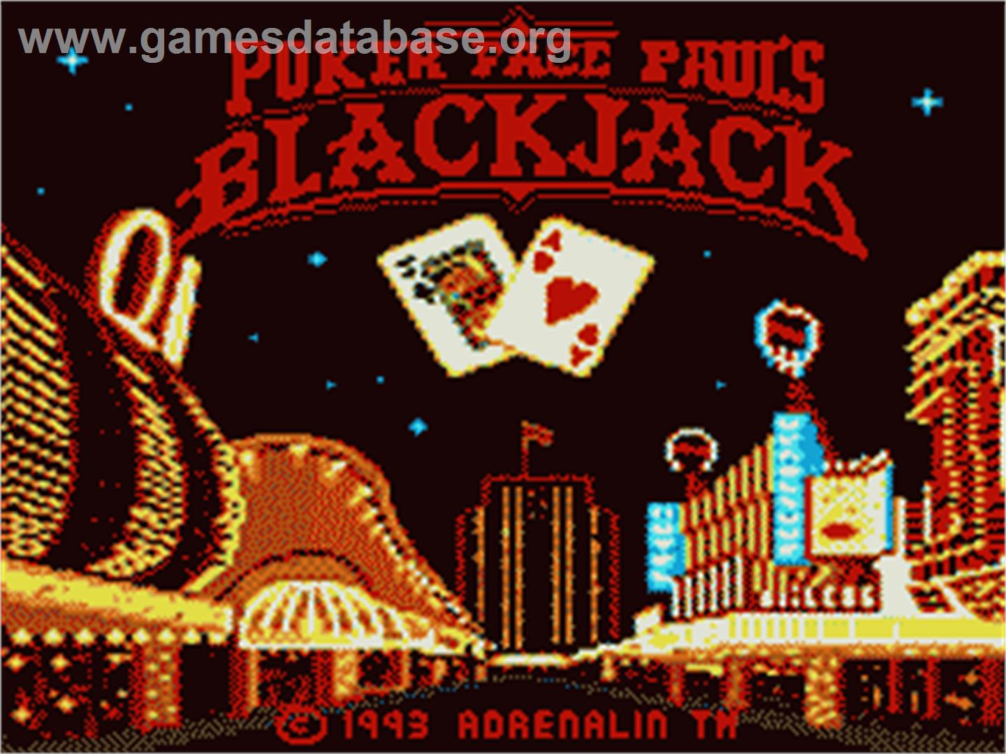 Poker Face Paul's Blackjack - Sega Game Gear - Artwork - Title Screen