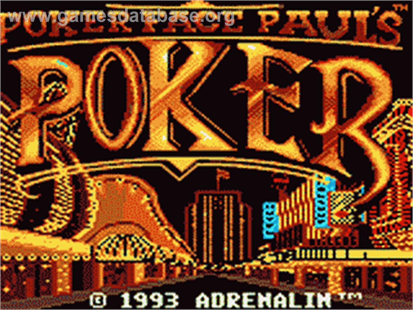 Poker Face Paul's Poker - Sega Game Gear - Artwork - Title Screen