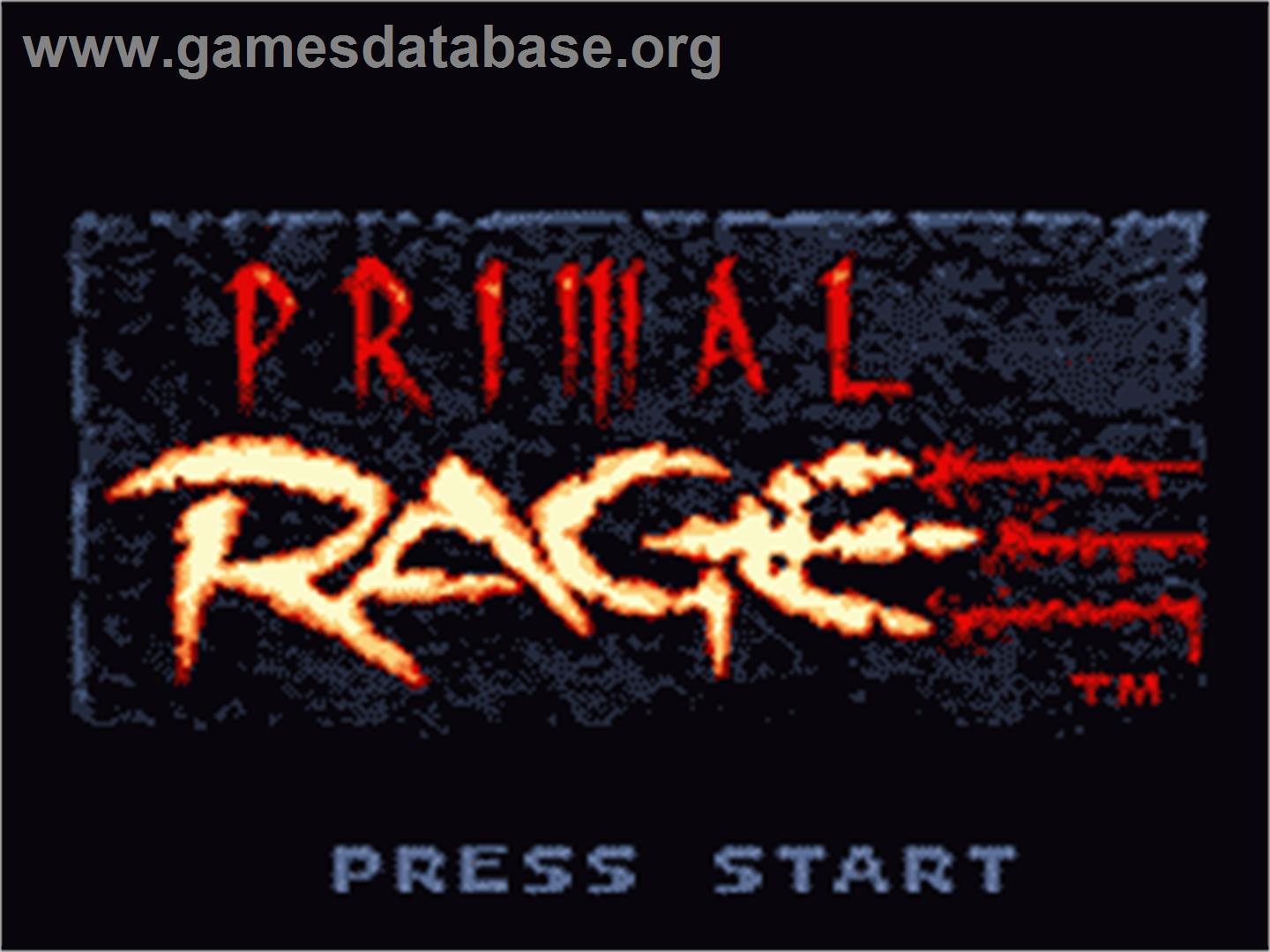 Primal Rage - Sega Game Gear - Artwork - Title Screen