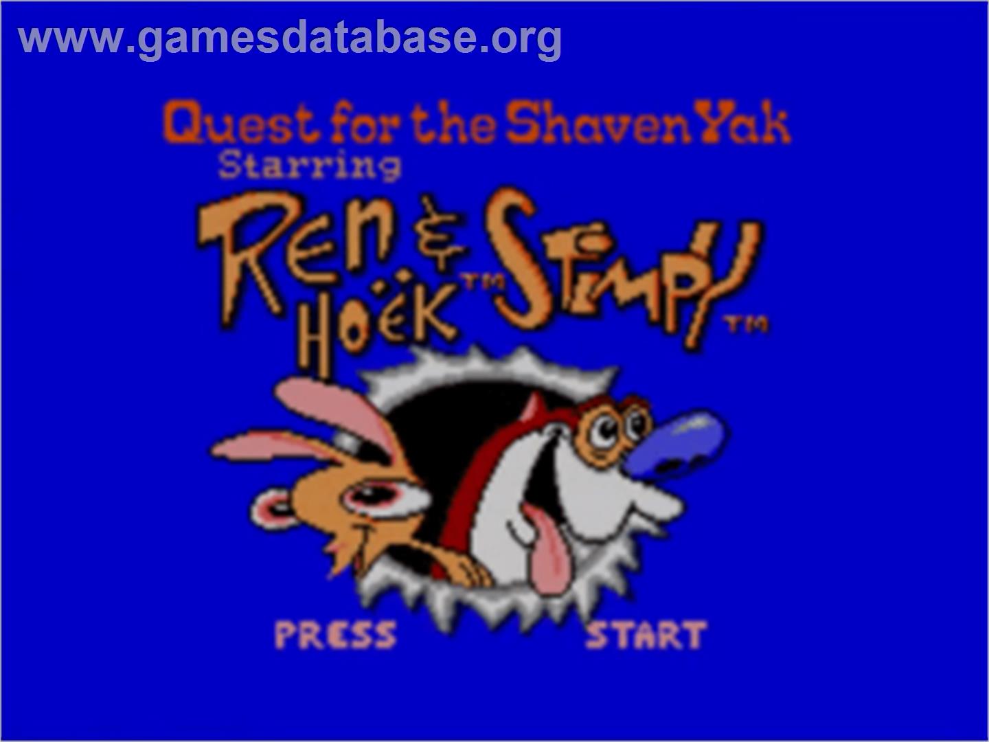 Quest for the Shaven Yak starring Ren Hoëk & Stimpy - Sega Game Gear - Artwork - Title Screen