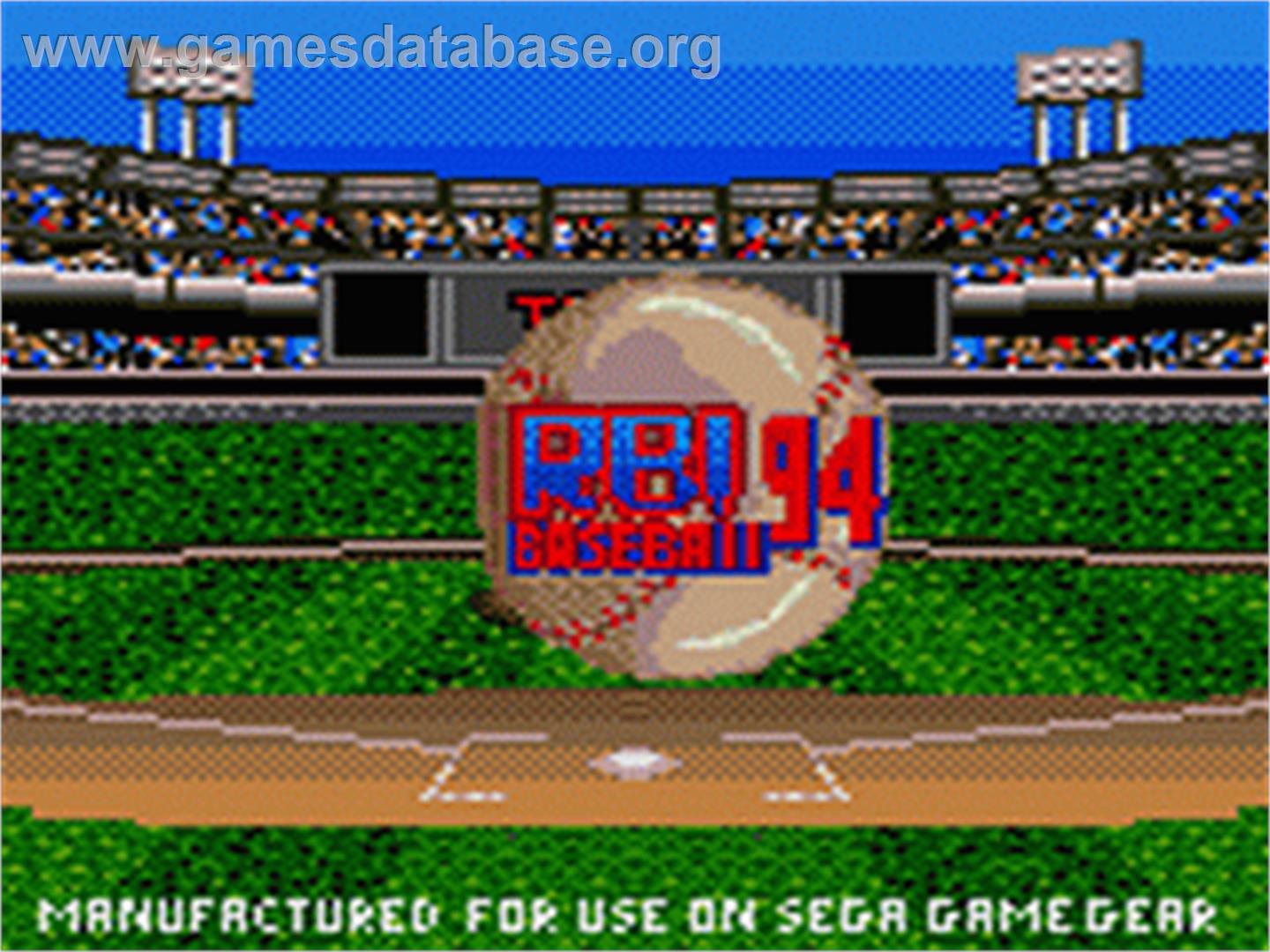 RBI Baseball '94 - Sega Game Gear - Artwork - Title Screen