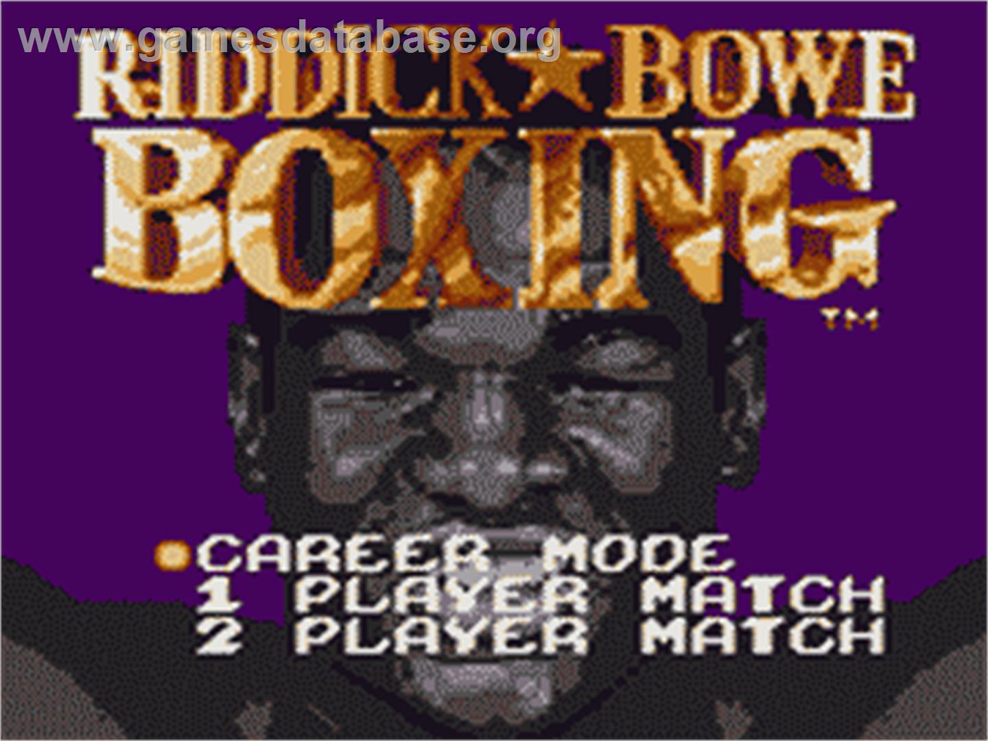 Riddick Bowe Boxing - Sega Game Gear - Artwork - Title Screen