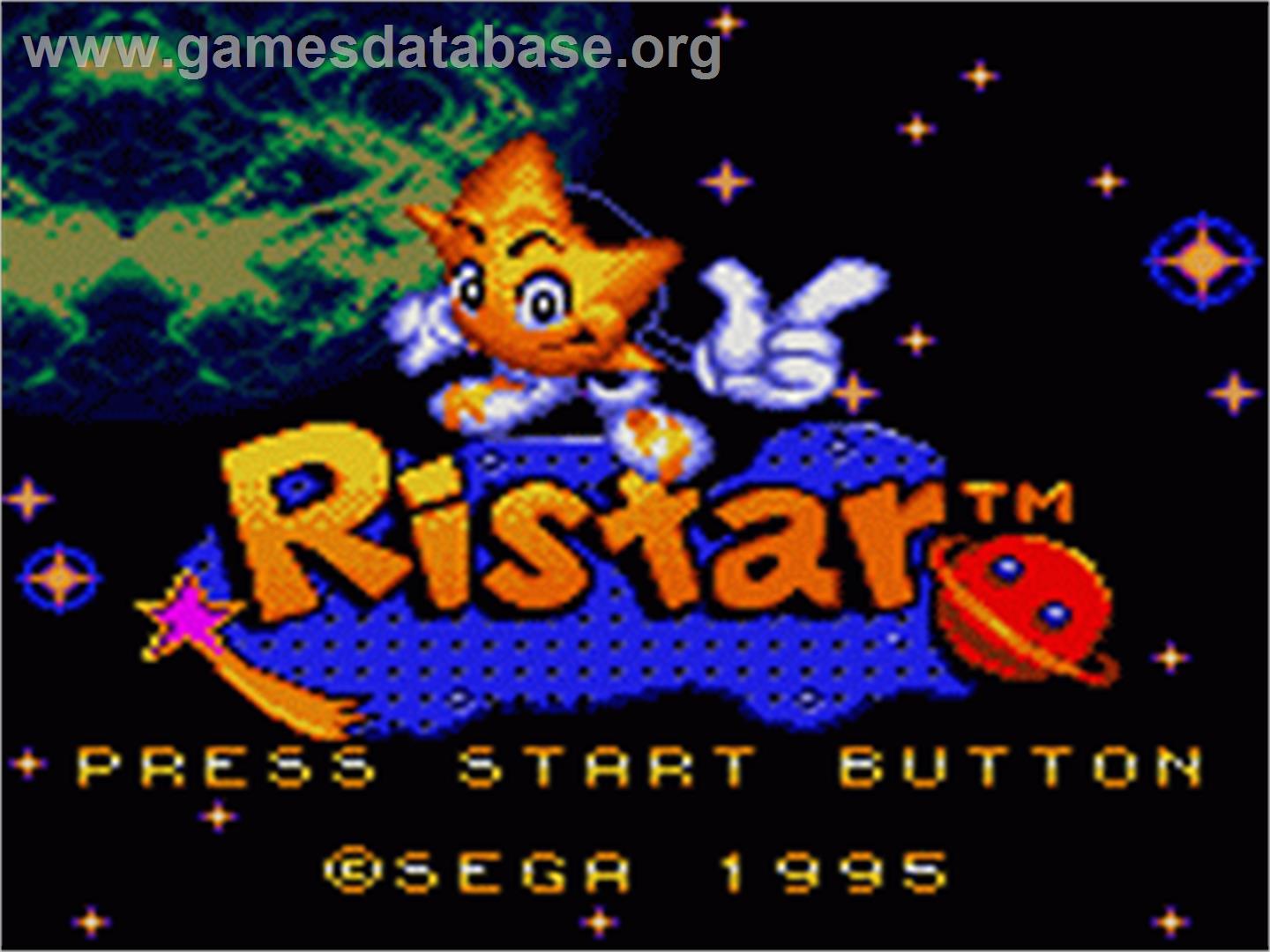 Ristar: The Shooting Star - Sega Game Gear - Artwork - Title Screen