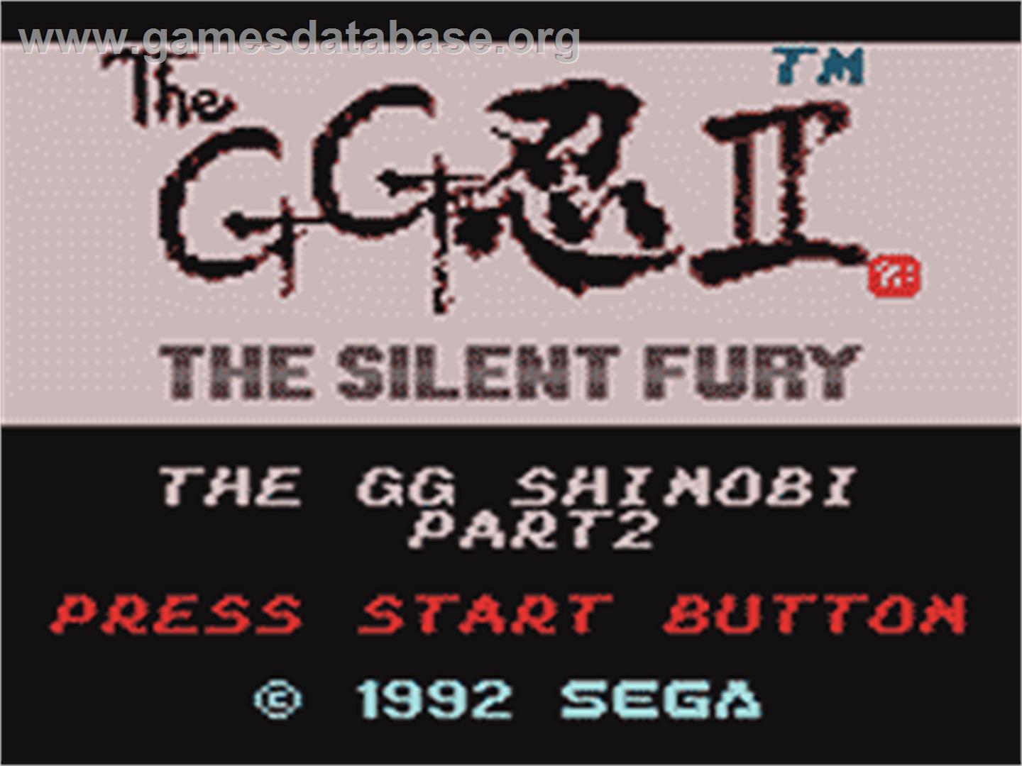 Shinobi II: The Silent Fury - Sega Game Gear - Artwork - Title Screen
