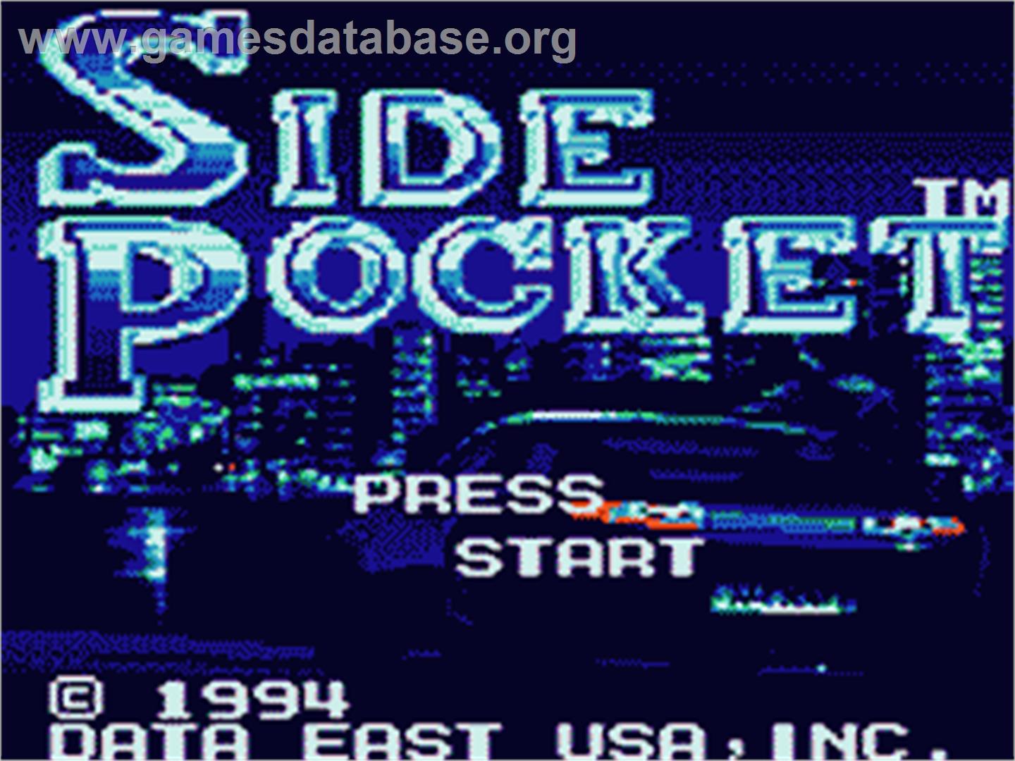 Side Pocket - Sega Game Gear - Artwork - Title Screen