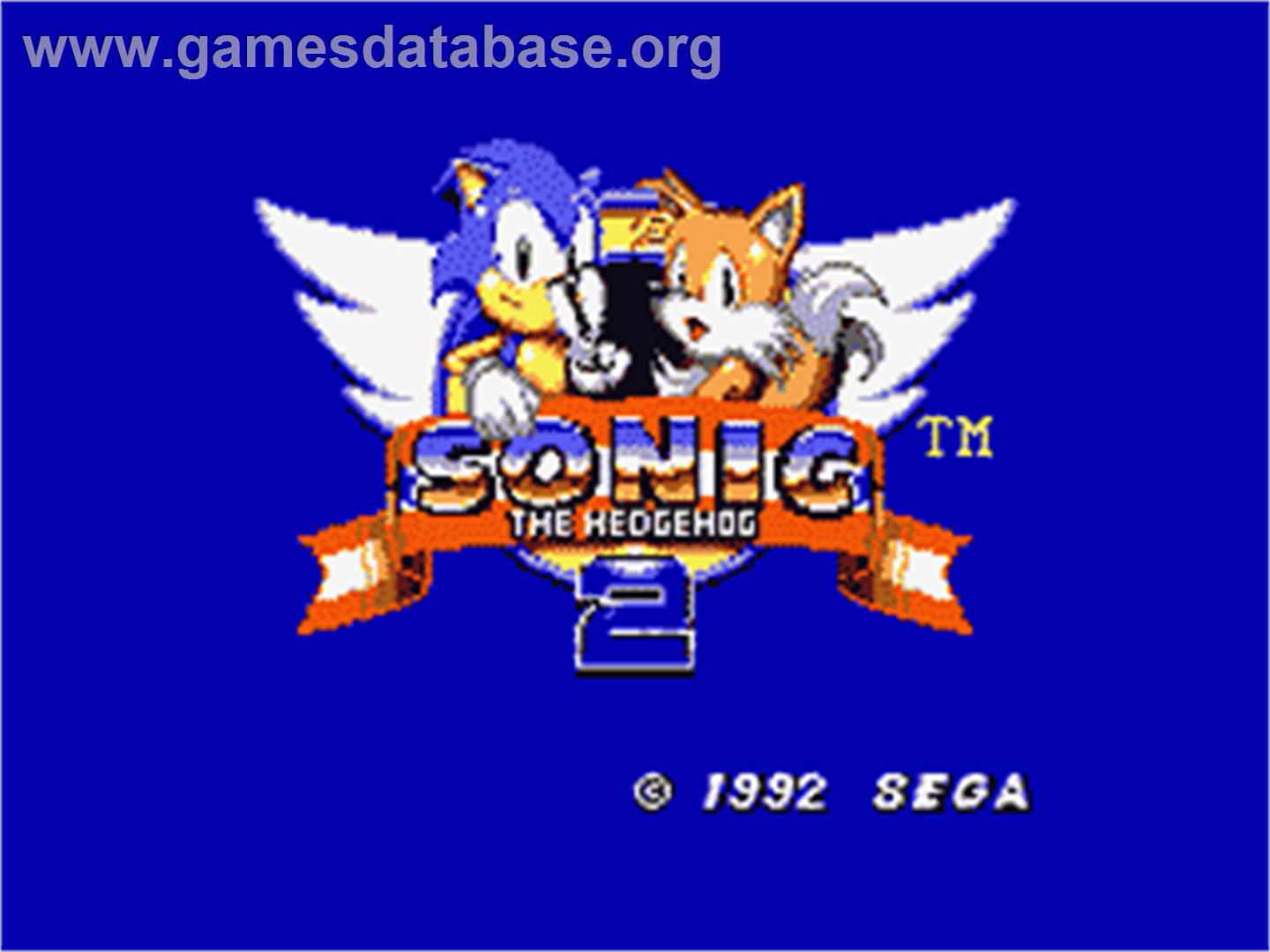 Sonic The Hedgehog 2 - Sega Game Gear - Artwork - Title Screen
