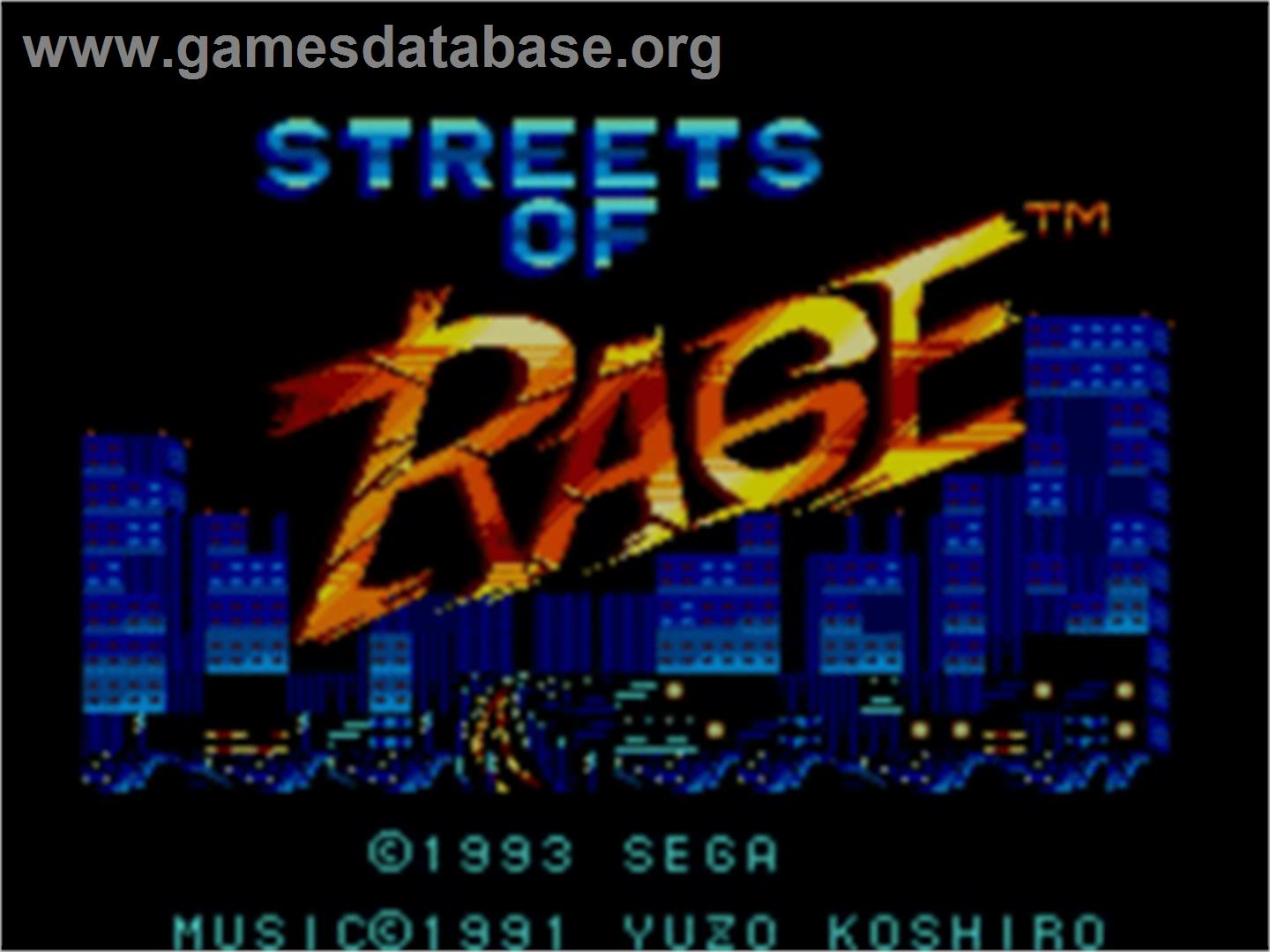 Streets of Rage - Sega Game Gear - Artwork - Title Screen