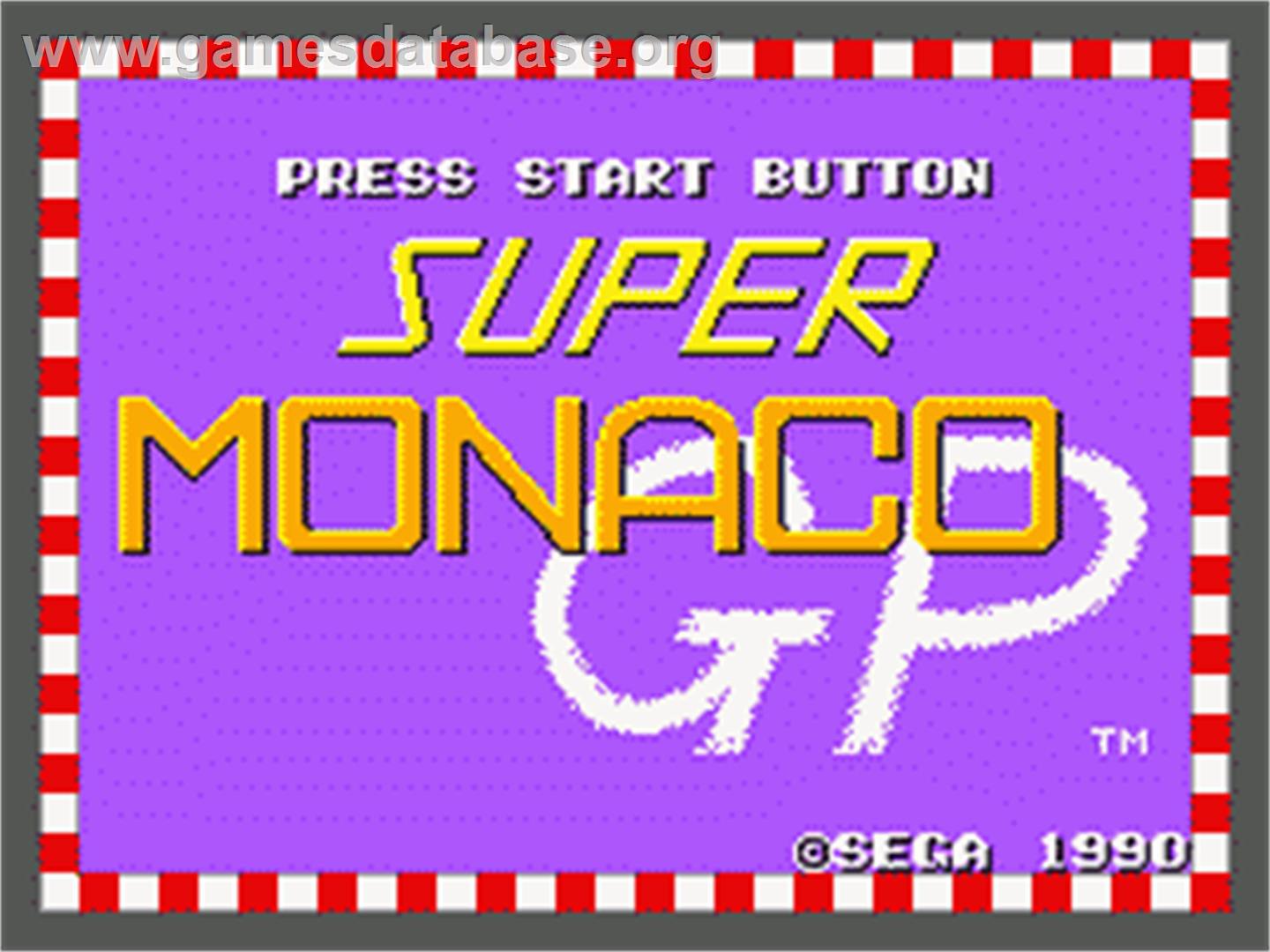 Super Monaco GP - Sega Game Gear - Artwork - Title Screen