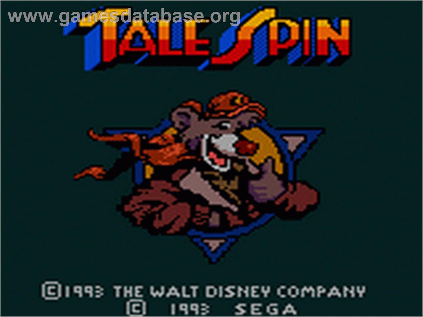 TaleSpin - Sega Game Gear - Artwork - Title Screen