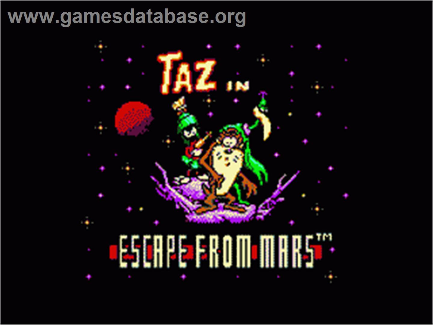 Taz in Escape from Mars - Sega Game Gear - Artwork - Title Screen
