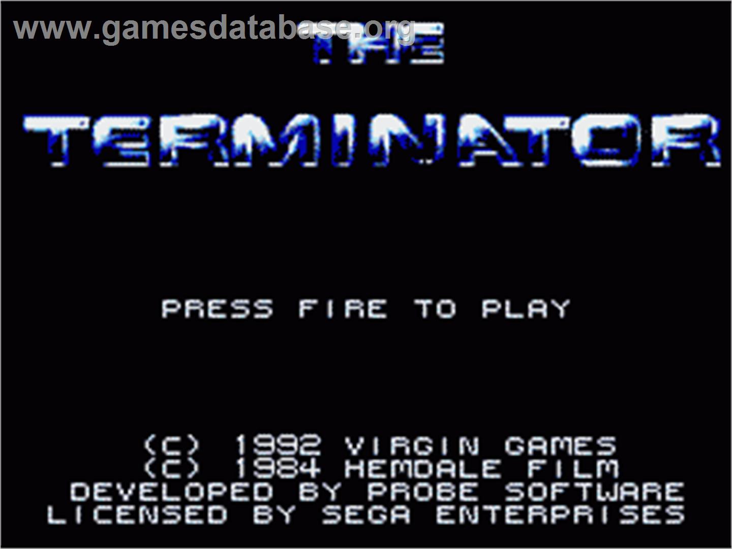 Terminator - Sega Game Gear - Artwork - Title Screen