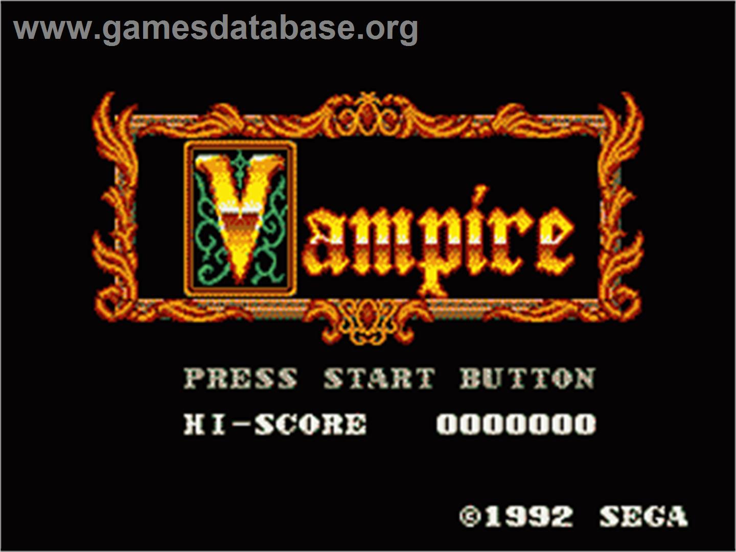 Vampire: Master of Darkness - Sega Game Gear - Artwork - Title Screen