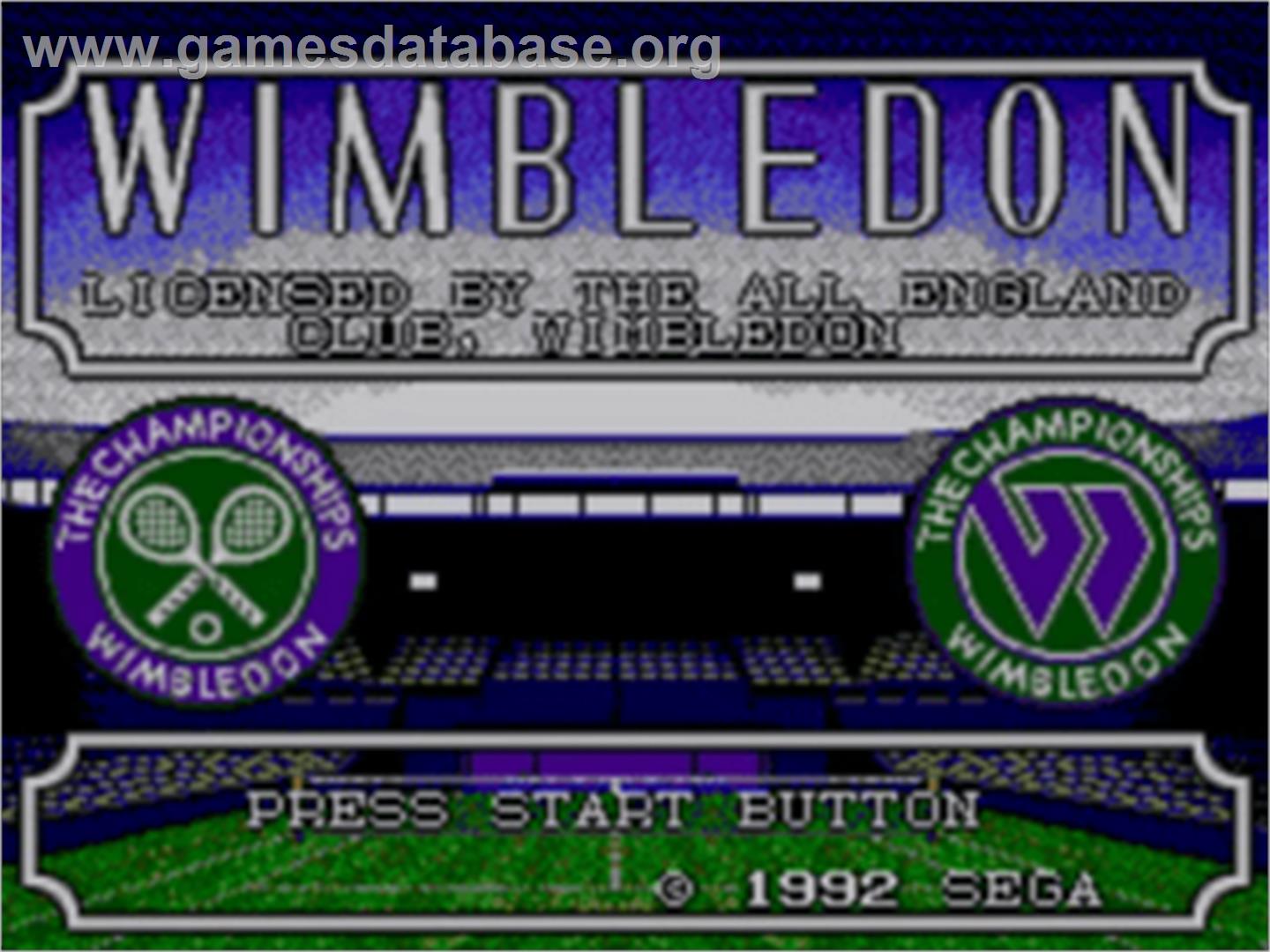 Wimbledon Championship Tennis - Sega Game Gear - Artwork - Title Screen