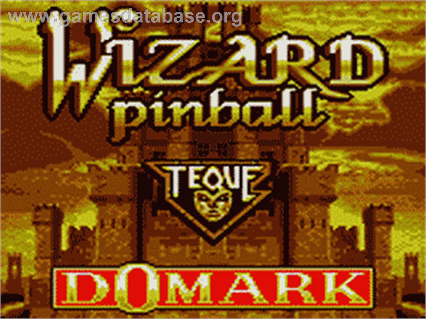 Wizard Pinball - Sega Game Gear - Artwork - Title Screen