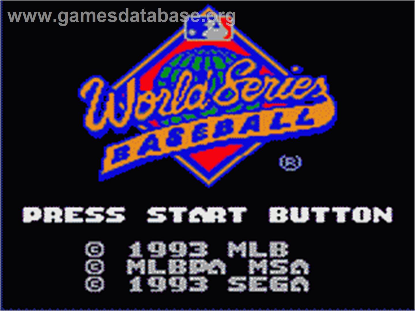 World Series Baseball - Sega Game Gear - Artwork - Title Screen