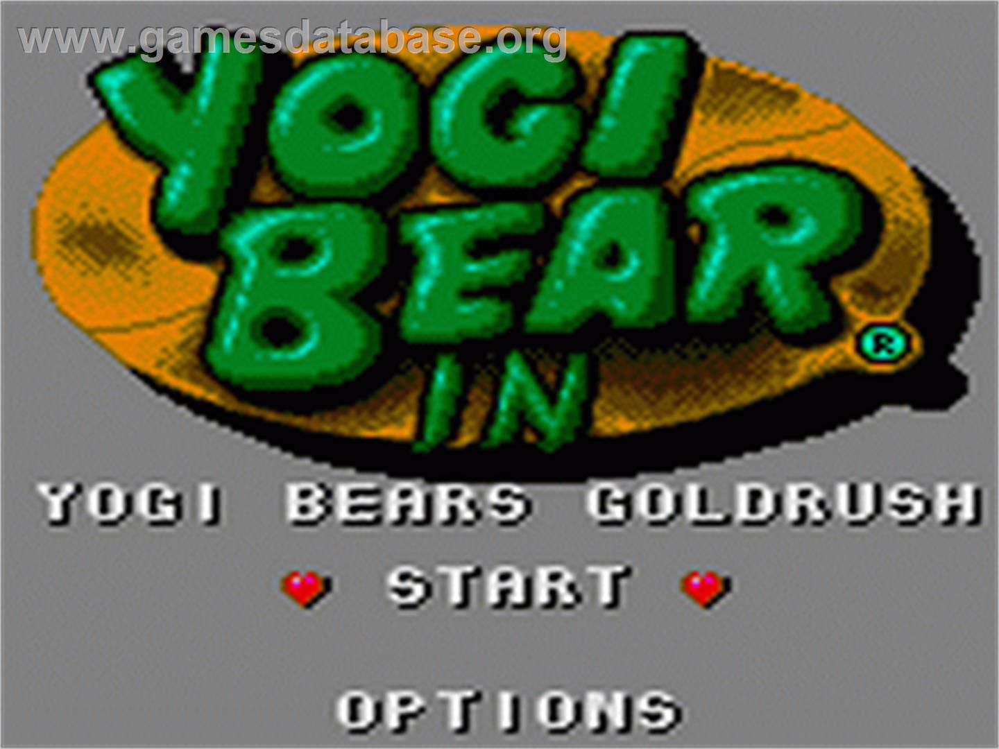 Yogi Bear in Yogi Bear's Goldrush - Sega Game Gear - Artwork - Title Screen