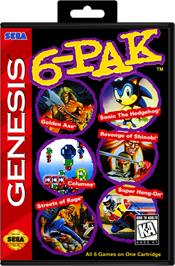 Box cover for 6-PAK on the Sega Genesis.