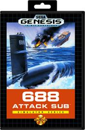 Box cover for 688 Attack Sub on the Sega Genesis.