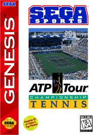 Box cover for ATP Tour Championship Tennis on the Sega Genesis.