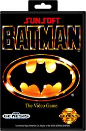 Box cover for Batman: The Video Game on the Sega Genesis.