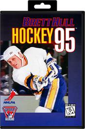 Box cover for Brett Hull Hockey '95 on the Sega Genesis.