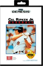 Box cover for Cal Ripken Jr. Baseball on the Sega Genesis.
