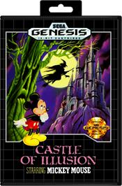 Box cover for Castle of Illusion starring Mickey Mouse on the Sega Genesis.