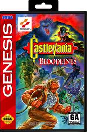 Box cover for Castlevania Bloodlines on the Sega Genesis.
