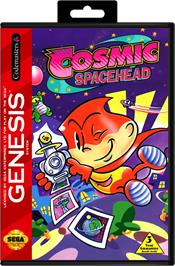 Box cover for Cosmic Spacehead on the Sega Genesis.