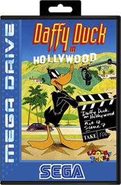Box cover for Daffy Duck in Hollywood on the Sega Genesis.