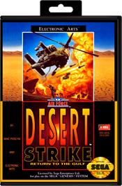 Box cover for Desert Strike: Return to the Gulf on the Sega Genesis.