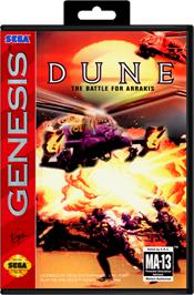 Box cover for Dune - The Battle for Arrakis on the Sega Genesis.