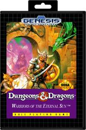 Box cover for Dungeons & Dragons: Warriors of the Eternal Sun on the Sega Genesis.
