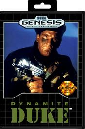 Box cover for Dynamite Duke on the Sega Genesis.