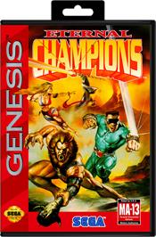 Box cover for Eternal Champions on the Sega Genesis.
