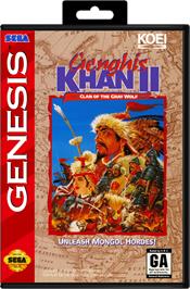 Box cover for Genghis Khan 2: Clan of the Grey Wolf on the Sega Genesis.