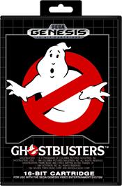 Box cover for Ghostbusters on the Sega Genesis.